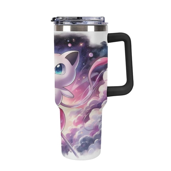 Mew 40oz Large Capacity Car Cup Tumbler with Handle And Straw Lid, Insulated Stainless Steel Double Wall Vacuum Travel Mug, Leak-proof Large Capacity Car Cup,Cupholder Friendly, Keeps Cold Or Hot