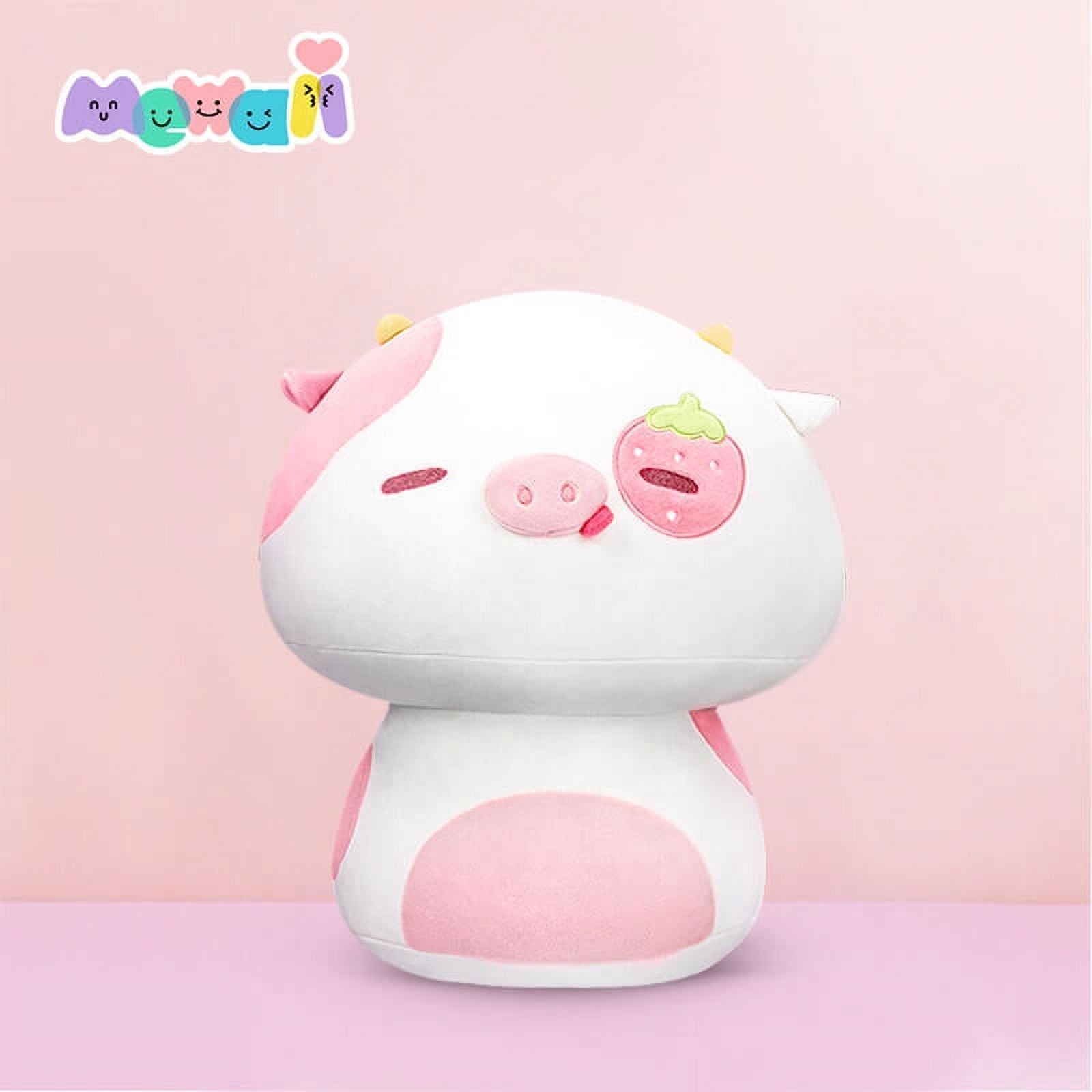 Mewaii 13.5 Mushroom Plushies, Strawberry Cow Plush Pillow Soft Squishy  Pillow, Cute Cow Stuffed Animals 