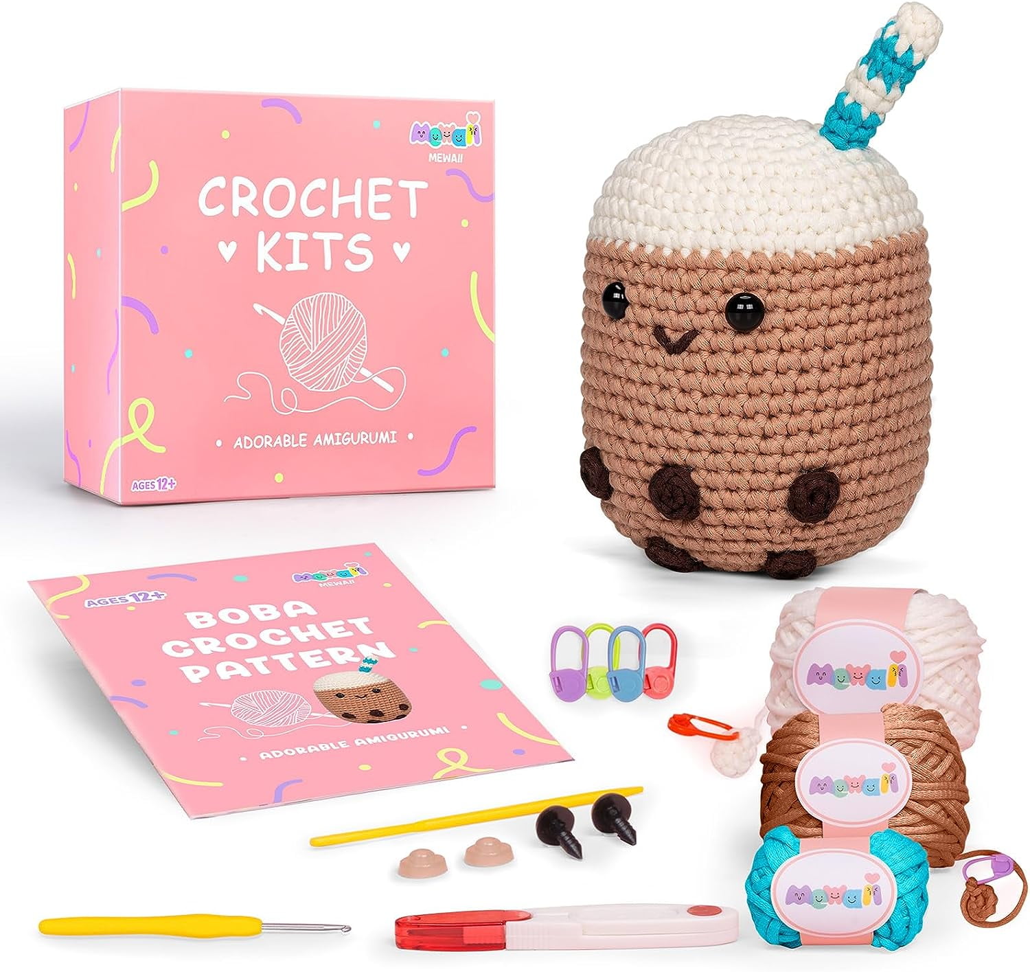  TMYIOYC Crochet Kit for Beginners, All in One Crochet Knitting  Kit, Crochet Starter Kit for Adult Kids with Step-by-Step Video Tutorials,  4 Pack Plants DIY Yarn Kit