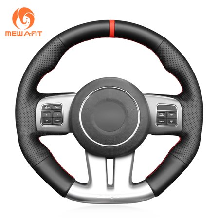 Mewant Handsewing Car Steering Wheel Cover for Dodge Challenger (SRT) Charger (SRT) / for Jeep Grand Cherokee (SRT)