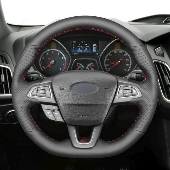 Mewant Handsewing Steering Wheel Covers for Ford Focus RS ST ST-Line 2015 2016 2017 2018