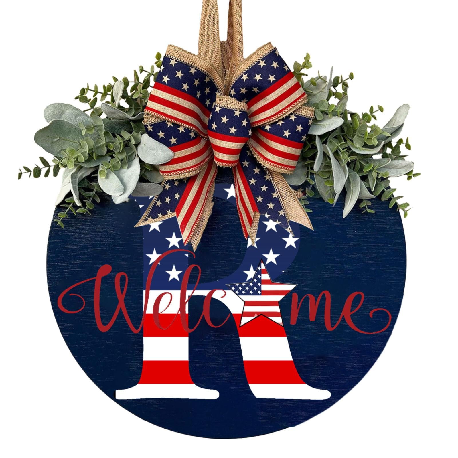 Mewcaen Home Decor 2024 A Z New Surnames Independence Day Front Door