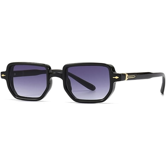 Mewfacos Rectangle Sunglasses Women Shades UV400 Retro Gradient Men Rivets Sun Glasses