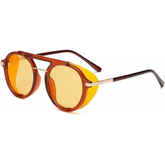 Mewfacos Steampunk Sunglasses Men Women Fashion Round Sunglasses Women Vintage Punk Eyewear UV400