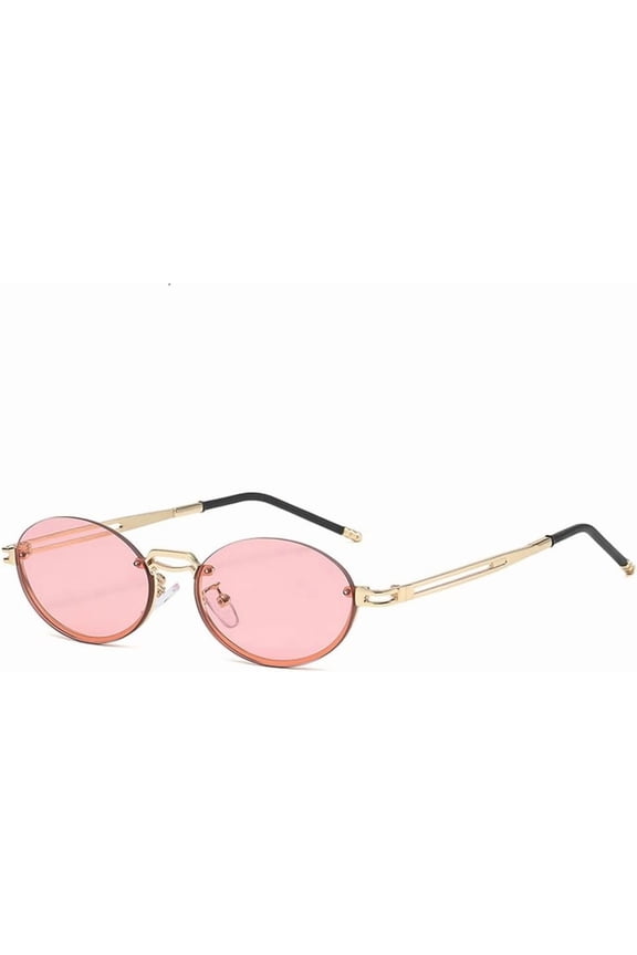 Vintage Oval Frame Ocean Sunglasses For Women Men Car Driving Beach Metal Glasses