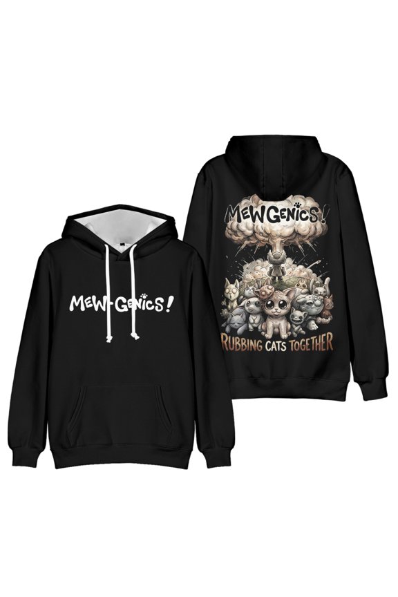 Mewgenics Merch Rubbing Cats Together Hoodie Pullover Men Women Fashion Video Game Hoodies Unisex Trend Hooded Sweatshirt Casual Autumn Spring Clothes