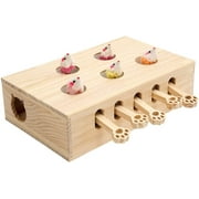 Mewoofun Interactive Solid Wood Cat Toy with Catnip for Indoor Cats and Kittens