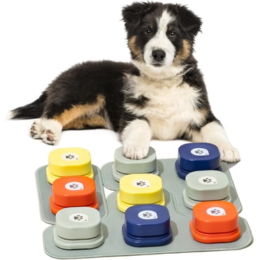 Dog Buttons Dog Talking Buttons Starter Pack - 4 Recordable Communication Buttons With Mat & Stickers Recordable Pet Communication