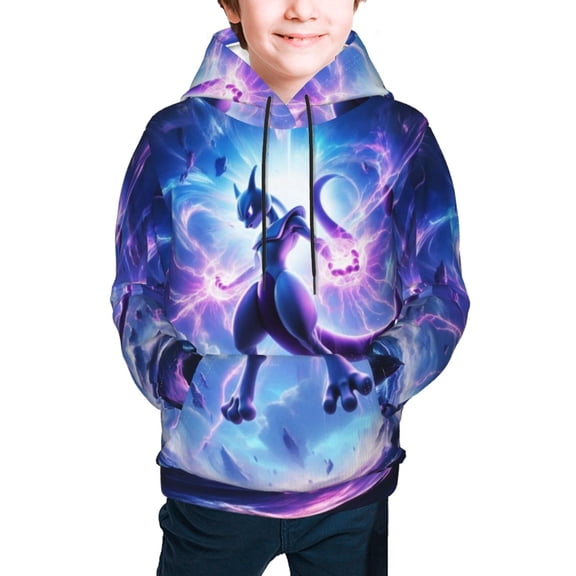 Youth Cartoon Hoodie Fashion Long Sleeve Kids Pullover Coat Casual Hoody Hooded Sweatshirts for Boys Girls