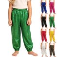 thumbnail image 1 of MexChoioe Big Kids Sequin Jogger Pants Elastic Waist Cuffed Ankle Pockets Festival Party Casual Pants for Boys and Girls, 1 of 4