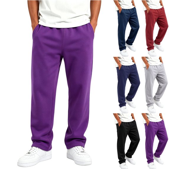 MexChoioe Big Kids Straight Leg Sweatpants Elastic Waist Soft Fabric Side Pockets Fall Winter Casual Sport Pants for Boys and Girls