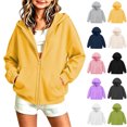 thumbnail image 1 of MexChoioe Boys and Girls Zip Up Hoodie Long Sleeve Hooded Sweatshirt Solid Color Outerwear with Pockets Versatile for Back to School and Daily Activities, 1 of 4