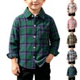 thumbnail image 1 of MexChoioe Boys Plaid Shirt Jacket Button Down Flap Pocket Soft Thick Comfy Loose Print Casual Outer Coat for Kids, 1 of 7