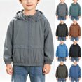 thumbnail image 1 of MexChoioe Boys Solid Color Hooded Sun Protection Jacket Quickly Dry Breathable Lightweight Elastic Cuff Kids Outdoor Wind Coat for Boys, 1 of 6