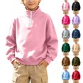 thumbnail image 1 of MexChoioe Boys and Girls Half Zip Sweatshirt Quarter Zip Mockneck Pullover Solid Long Sleeve Sweatshirts for Big Kids, 1 of 7