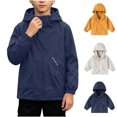 thumbnail image 1 of MexChoioe Kids Hooded Windbreaker Full Zip Long Sleeve Outerwear with Pockets Fall Winter Lightweight Hiking Anorak Jacket for Boys, 1 of 7
