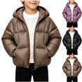 thumbnail image 1 of MexChoioe Kids Quilted Puffer Hooded Winter Jacket Full Zip Long Sleeve Outerwear with Side Pockets Fall Winter Warm Casual School Daily Coat for Boys, 1 of 7