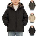 thumbnail image 1 of MexChoioe Kids Zip Up Hooded Outerwear Fleece Lined Winter Jacket Long Sleeve with Multi Pockets Thick Fall Everyday Outdoor Coat for Boys, 1 of 6