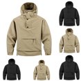 thumbnail image 1 of MexChoioe Mens Hooded Anorak Jacket Snap Placket Zip Cargo Pocket Adjustable Drawstring Hood Fall Casual Outerwear Windbreaker for Mens, 1 of 5
