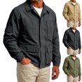 thumbnail image 1 of MexChoioe Mens Lapel Collar Cargo Jacket Full Zip Multi Pockets Lightweight Fall Casual Outerwear for Mens, 1 of 4