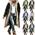 thumbnail image 1 of MexChoioe Mens Long Sherpa Lined Hooded Coat Full Zip Warm Thick Outerwear Fall Winter Casual Jacket for Mens, 1 of 5