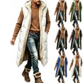 thumbnail image 1 of MexChoioe Mens Long Sherpa Lined Hooded Vest Full Zip Warm Thick Outerwear Fall Winter Casual Vest for Mens, 1 of 4