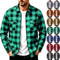 thumbnail image 1 of MexChoioe Mens Long Sleeve Plaid Jacket Full Zip Closure Relaxed Multi Pockets Streetwear Casual Outer Coat for Mens, 1 of 6