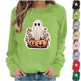 thumbnail image 1 of MexChoioe Women Long Sleeve Pullover Sweatshirt Crew Neck Halloween Front Graphic for Casual Fall Outings Hooded Sweatshirt, 1 of 6