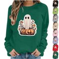 thumbnail image 1 of MexChoioe Women Long Sleeve Pullover Sweatshirt Crew Neck Halloween Front Graphic for Casual Fall Outings Sweatshirt, 1 of 6