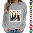 thumbnail image 1 of MexChoioe Women Long Sleeve Pullover Sweatshirt Crew Neck Halloween Front Graphic for Casual Fall Outings Sweatshirt, 1 of 6