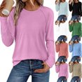 thumbnail image 1 of MexChoioe Womens Long Sleeve Tops Basic Tees Summer Outfits Early Fall Fashion Tunic Dressy Casual Blouses Trendy Sweatshirt for Women, 1 of 1