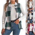 thumbnail image 1 of MexChoioe Womens Plaid Vest Lapel Collar Open Front Sleeveless Wool Blend Casual Outer Gilet for Womens, 1 of 7