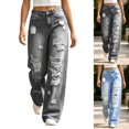 thumbnail image 1 of MexChoioe Womens Ripped Wide Leg Jeans High Waist Distressed Denim Pants Casual Streetwear Jeans with Pockets, 1 of 6