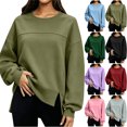 thumbnail image 1 of MexChoioe Womens Sweatshirt Crew Neck Long Sleeve Loose Casual Daily Sweatshirts for Womens, 1 of 6