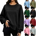 thumbnail image 1 of MexChoioe Womens Sweatshirt Crew Neck Long Sleeve Loose Casual Daily Sweatshirts for Womens, 1 of 6