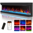 thumbnail image 1 of Mexhom 60” 3 Sided Glass Built-in Electric Fireplace - Multi-Color Flames, Heater, DIY Crystal & Log Set, Smart App & Remote Control, 1 of 8