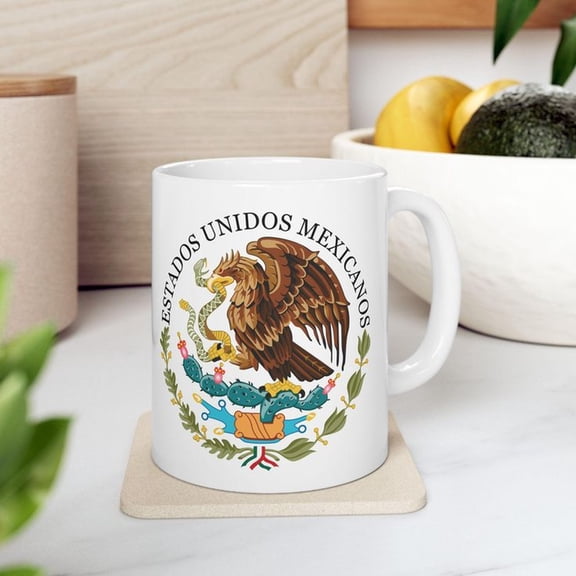 MexiC1An Eagle Mug, Patriotic Mexico Coffee Cup, National SymB1Ol Drinkware, MexiC1An Pride Gift, Unique F1lag Emblem Ceramic Mug