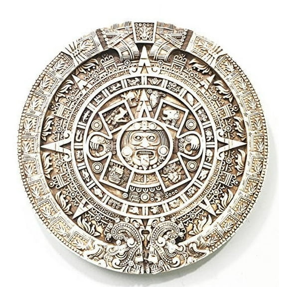 Mexica Aztec Solar Xiuhpohualli & Tonalpohualli Wall Calendar Sculpture Plaque Figurine