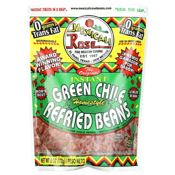 Mexicali Rose Instant Green Chili Refried Beans, Mild Spice