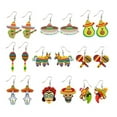 thumbnail image 1 of Mexican Acrylic Earring For Women Chili Racket Hat Skull Avocado Charms Drop Earrings Jewelry Custom Women Party Gift, 1 of 7