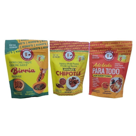 Mexican Adobo Marinades cooking sauce trio pouch Birria Adobada Chipotle combo pack