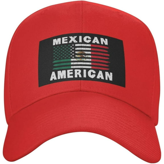 Mexican American Flag Hat for Men Women Mexico USA Friendship Flag Baseball Cap Black Snapback Hat