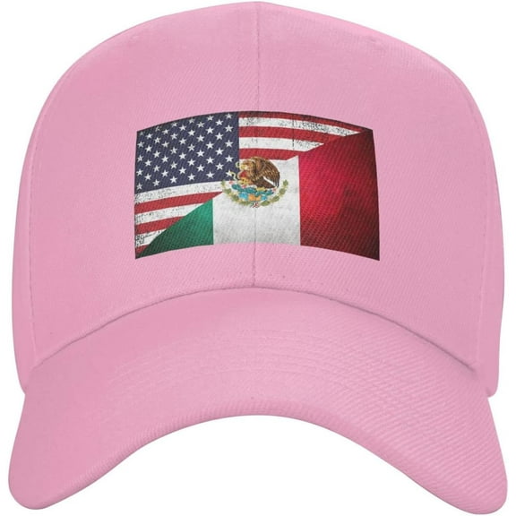 Mexican American Flag Hat for Men Women Mexico USA Friendship Flag Baseball Cap Black Snapback Hat