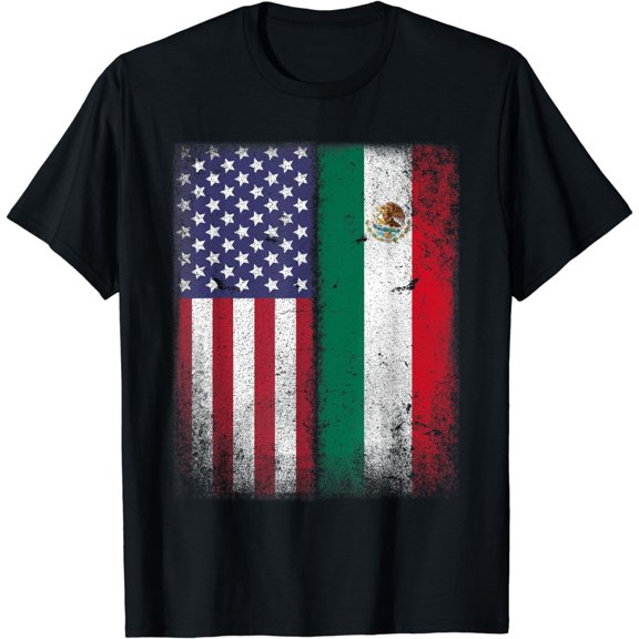 Mexican American Flag Mexico Usa Mexicana Mexicano T-Shirt