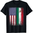 thumbnail image 1 of Mexican American Flag Mexico Usa Mexicana Mexicano T-Shirt, 1 of 3