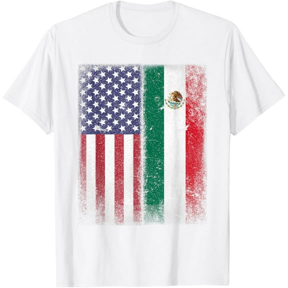 Mexican American Flag Mexico Usa Mexicana Mexicano T-Shirt