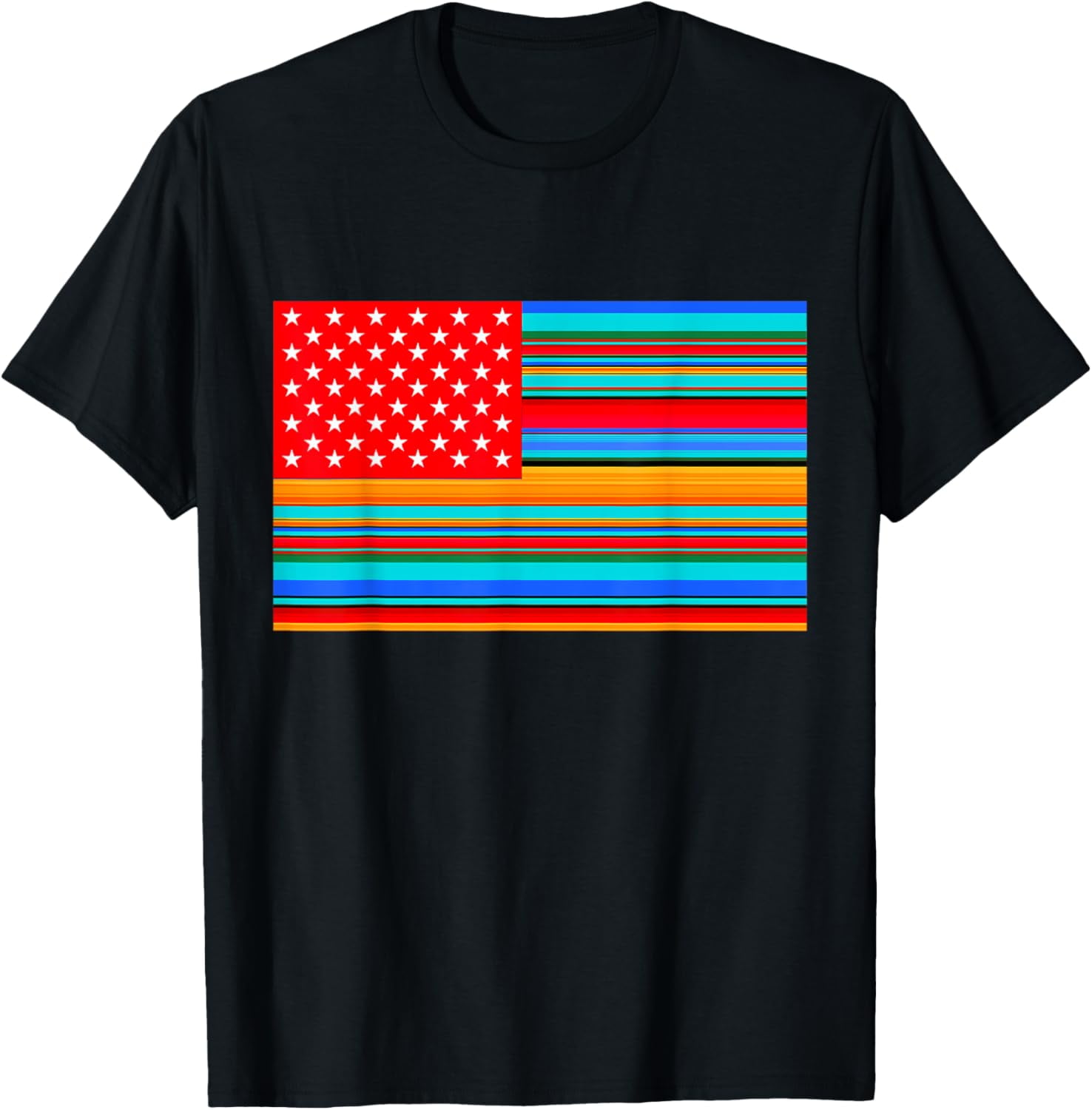 Mexican American Flag Serape Cinco De Mayo Fiesta TShirt