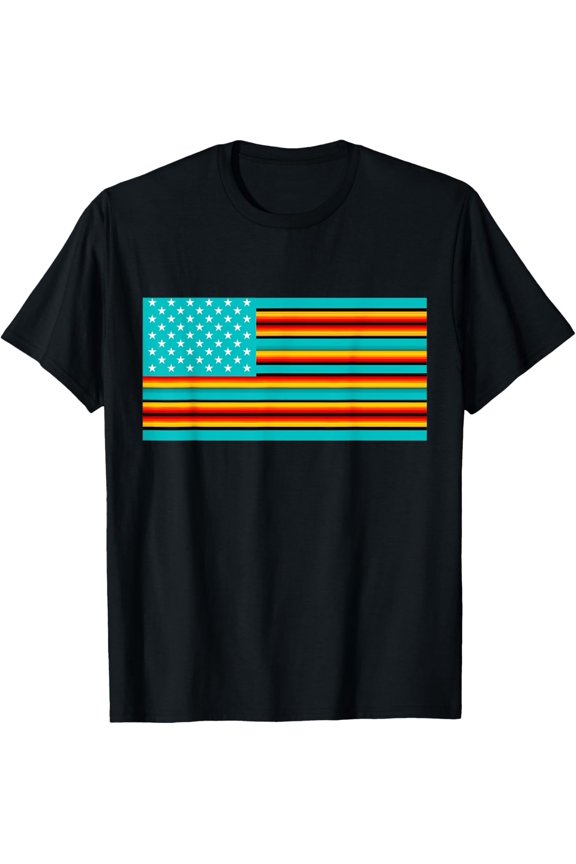 Mexican American Flag Serape Cinco De Mayo Fiesta T-Shirt