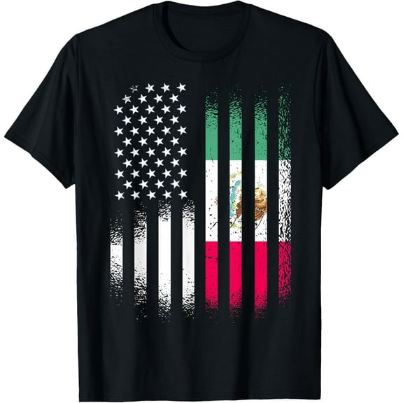 Mexican American Patriot Grown Country USA Flags Stripes T-Shirt