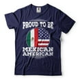 thumbnail image 1 of Mexican American Shirt Mexico National Flag Shirt Mexico Patriotic Shirt American Mexican T Shirt (4X-Large Navy Blue), 1 of 6